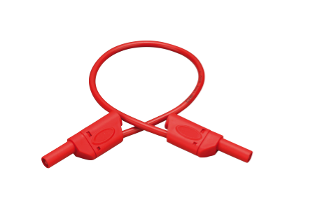 Ledning med sikkerhetsstikk, 25 cm rød