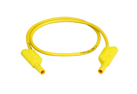 Ledning med sikkerhetsstikk, 50 cm gul