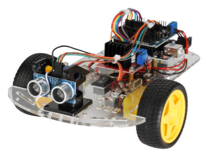 Robotbil med 2 motorer, UNO og komponenter