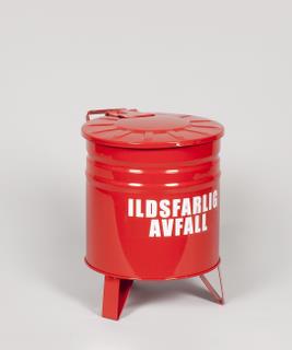 Beholder for ildsfarlig avfall med lokk 21 liter