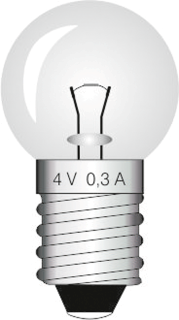 Glødelampe E10 4 V 0,3 A, pk a 10