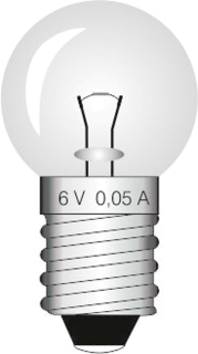 Glødelampe E10 6,0 V 0,05 A, pk a 10