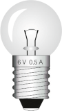 Glødelampe E10 6,0 V 0,5 A, pk a 10